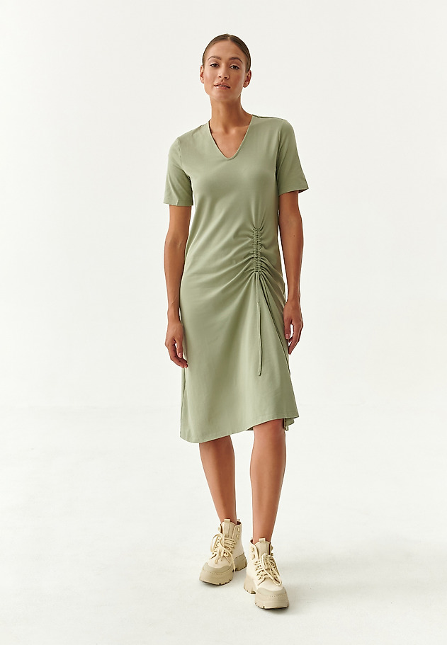 LADIES' DRAPED DRESS RIRI LADIES' DRAPED DRESS RIRI KHAKI 5