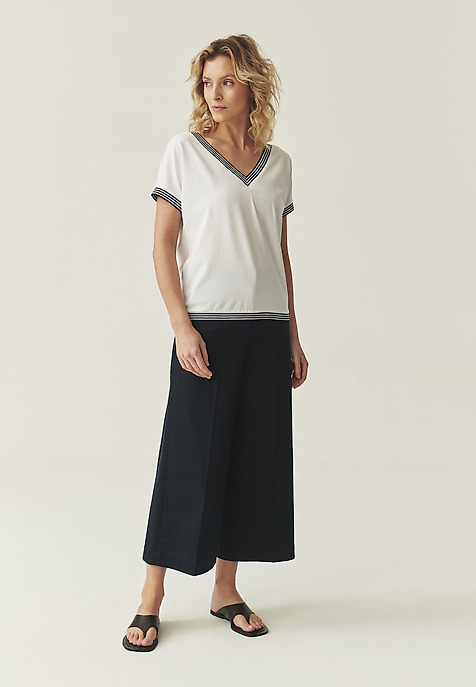 KNITTED BLOUSE WITH COTTON AND MODAL - KAJSALA WHITE 2