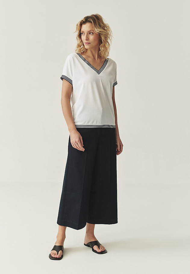 KNITTED BLOUSE WITH COTTON AND MODAL - KAJSALA KNITTED BLOUSE WITH COTTON AND MODAL - KAJSALA BIAŁY 5