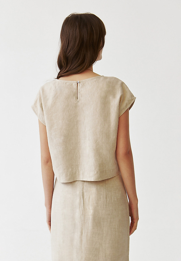 LADIES’ LINEN BLOUSE - KRIKO 1 LADIES’ LINEN BLOUSE - KRIKO 1 BEŻOWY 3