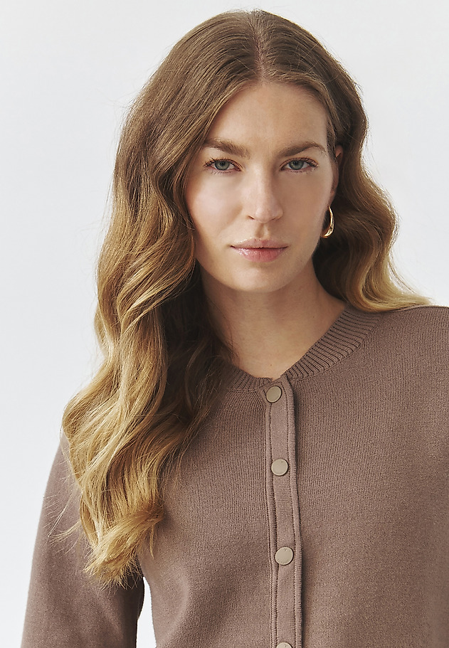 LADIES' BOMBER SWEATER WITH PRESS STUDS- ANGIE LADIES' BOMBER SWEATER WITH PRESS STUDS- ANGIE BEŻOWY 5