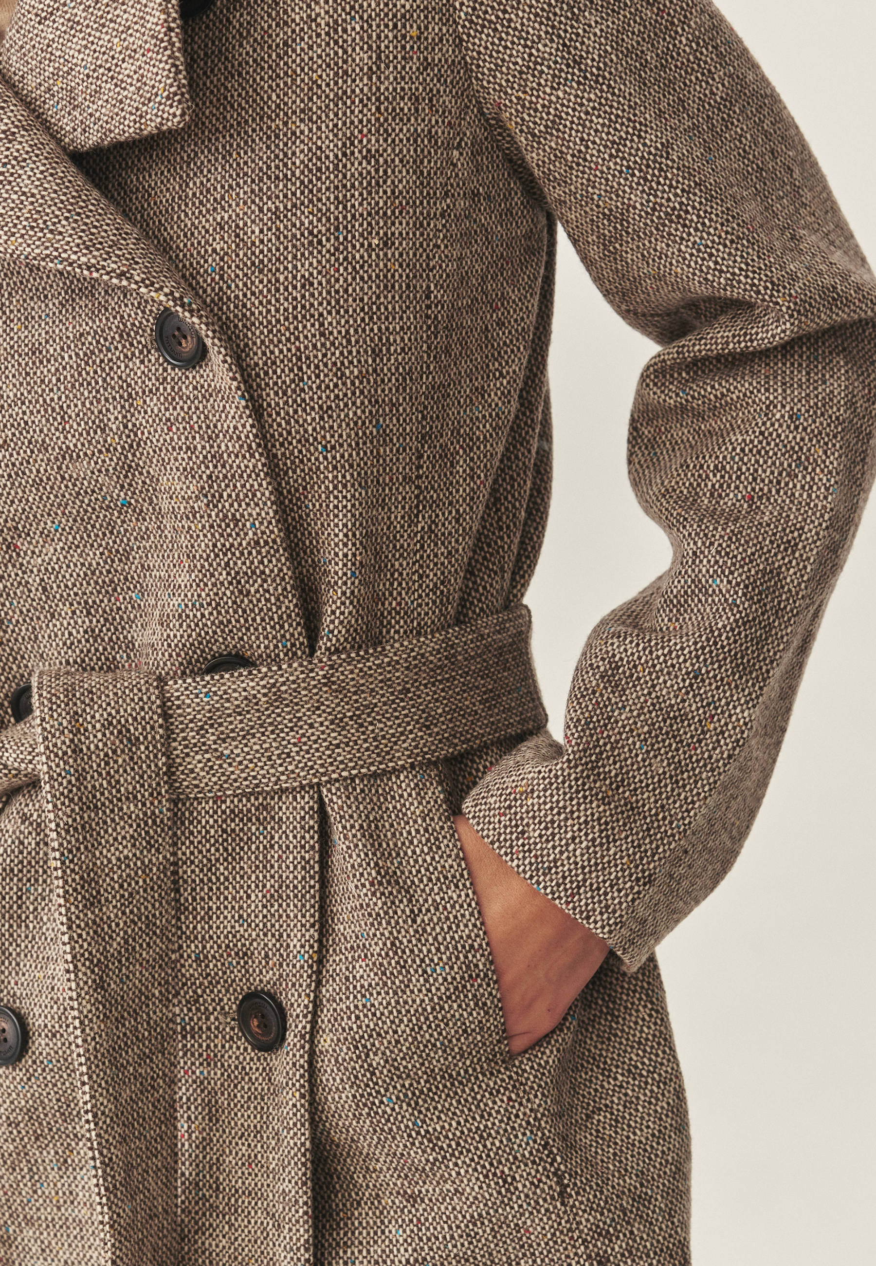 PALTON DE DAMĂ, DIN ȚESĂTURĂ CU MODEL MELANGE - DARKIA MULTICOLOR 2