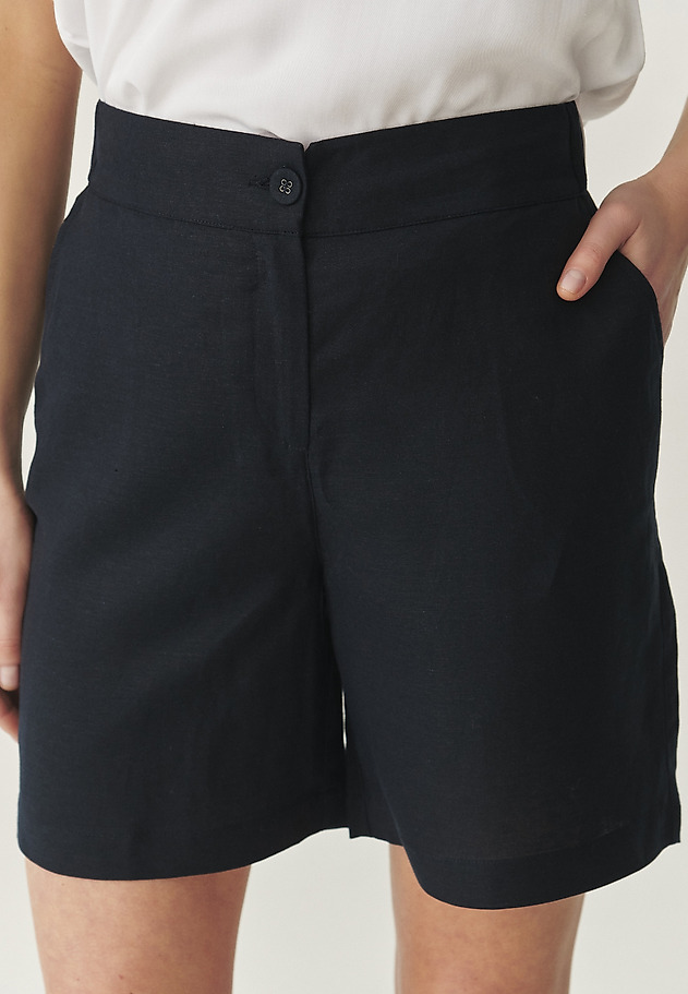 SHORTS WITH LINEN - PADME SHORTS WITH LINEN - PADME GRANATOWY 4