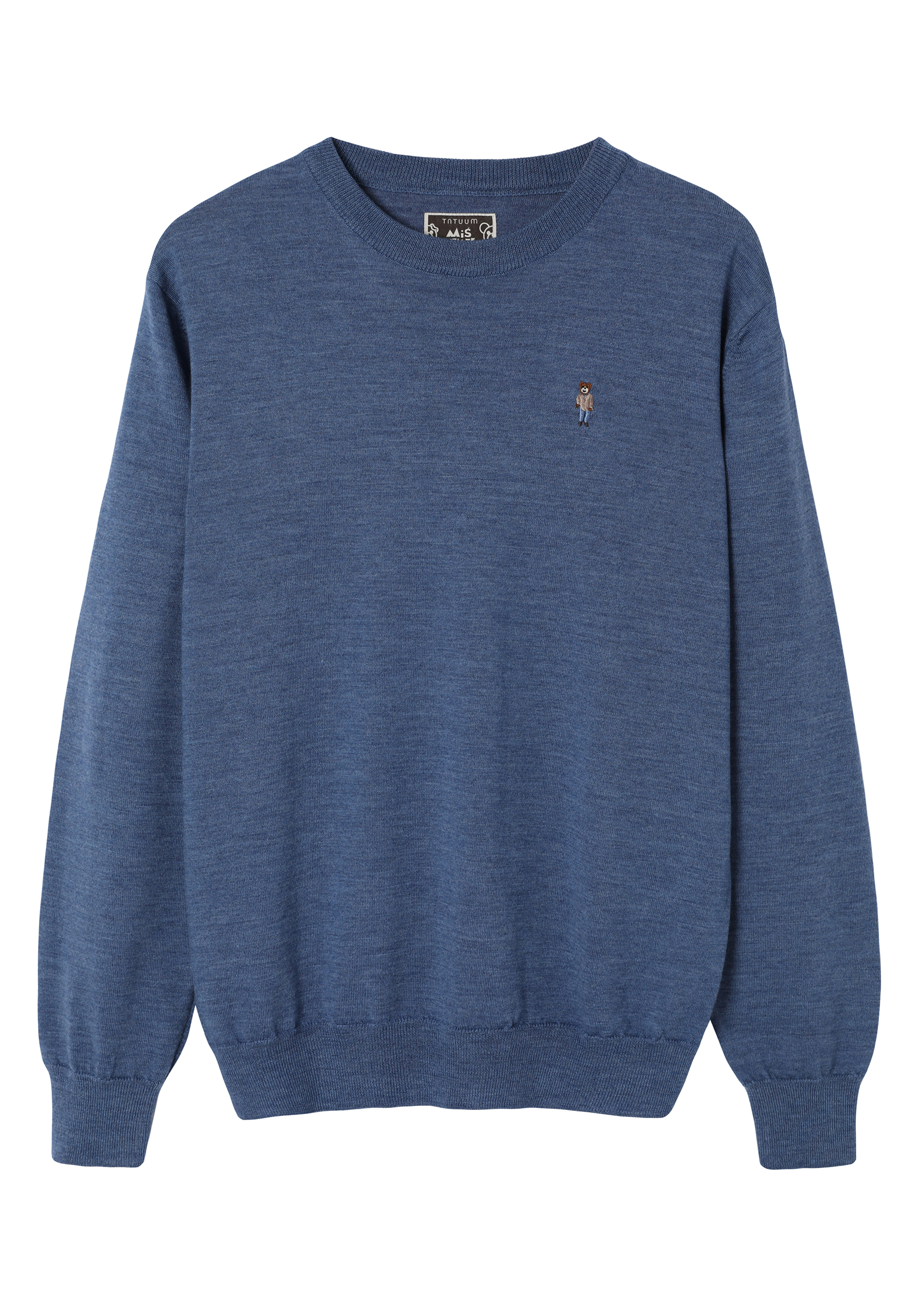 KLASYCZNY SWETER Z WEŁNY MERINO - JACK NIEBIESKI 2