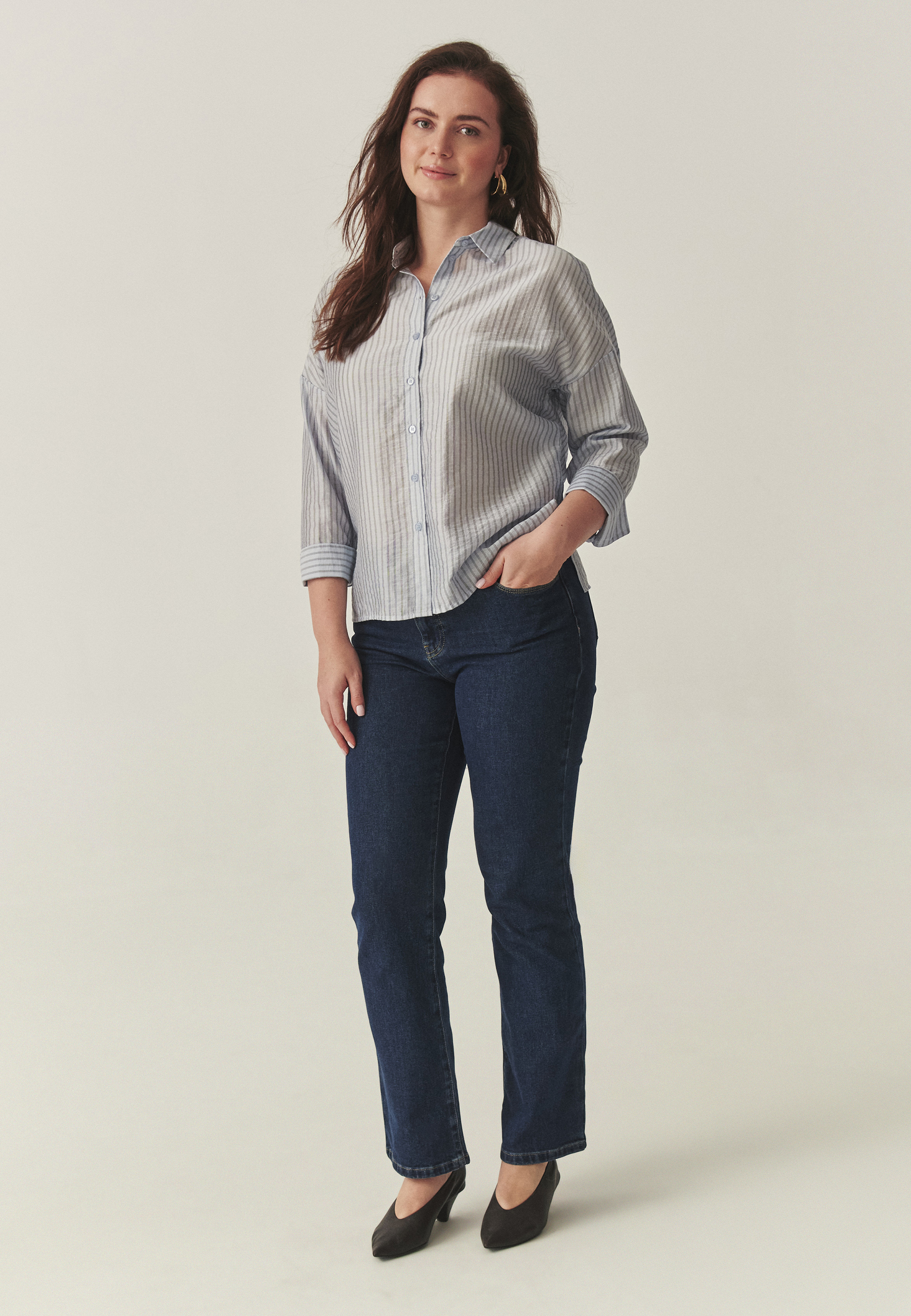 CĂMAȘĂ OVERSIZE ÎN DUNGI — RAYA ALBASTRU 2