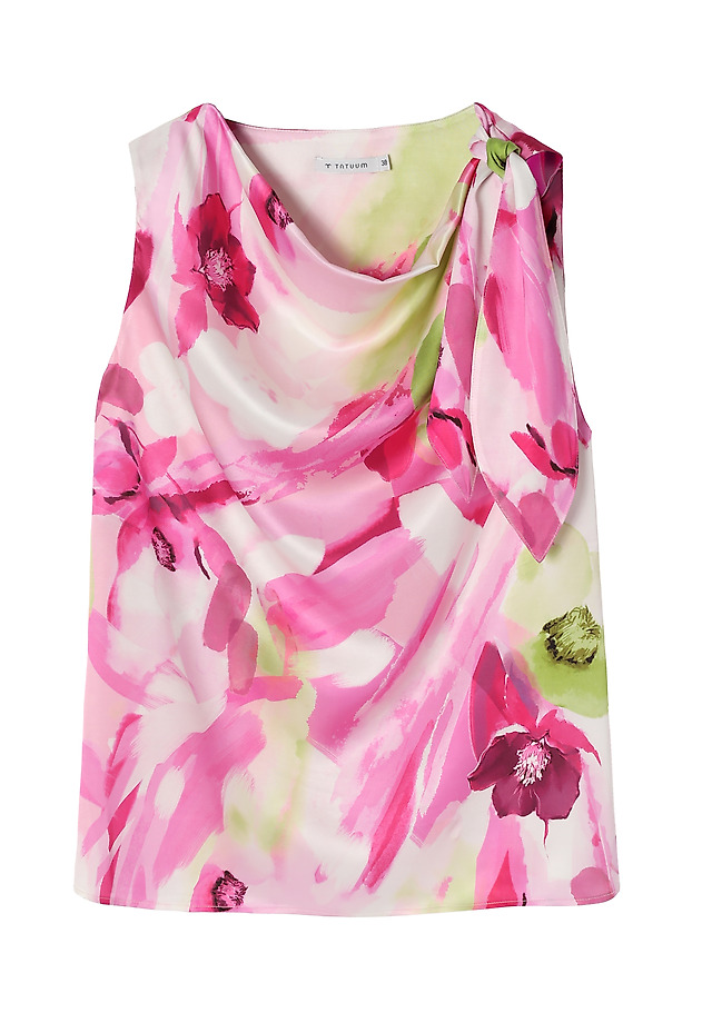 PATTERNED SATIN LADIES’ BLOUSE WITH INTRICATE TYING DETAIL - ANKO 1 PATTERNED SATIN LADIES’ BLOUSE WITH INTRICATE TYING DETAIL - ANKO 1 MULTICOLOR 5