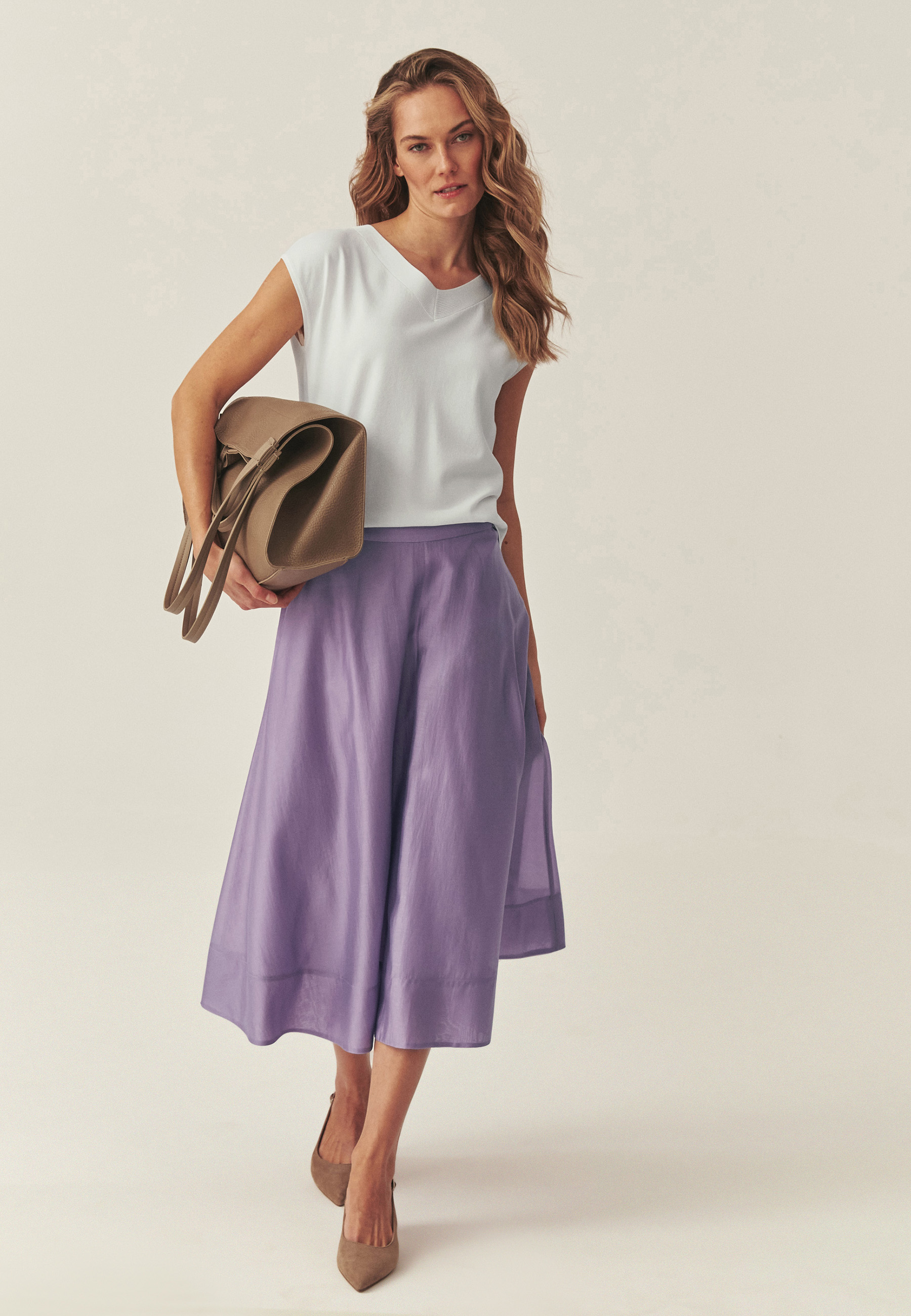 DZIANINOWA BLUZKA Z WISKOZĄ - KANDA BIAŁY 2