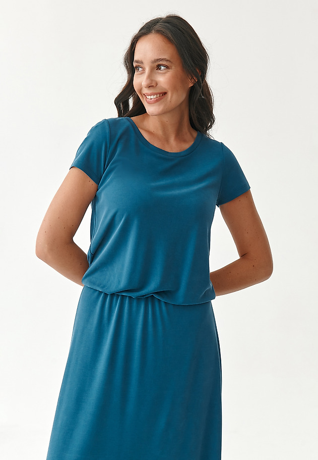 KNITTED SLEEVELESS LADIES' DRESS JASMIKO KNITTED SLEEVELESS LADIES' DRESS JASMIKO BLUE 1
