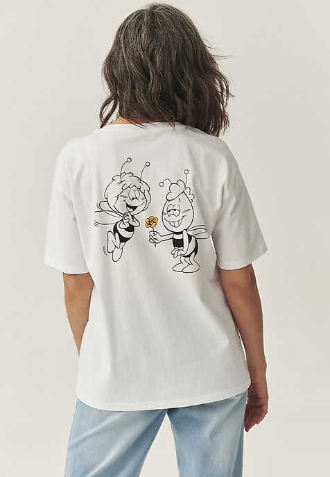 BAWEŁNIANY T-SHIRT Z NADRUKIEM — FEMI 2 BIAŁY 2