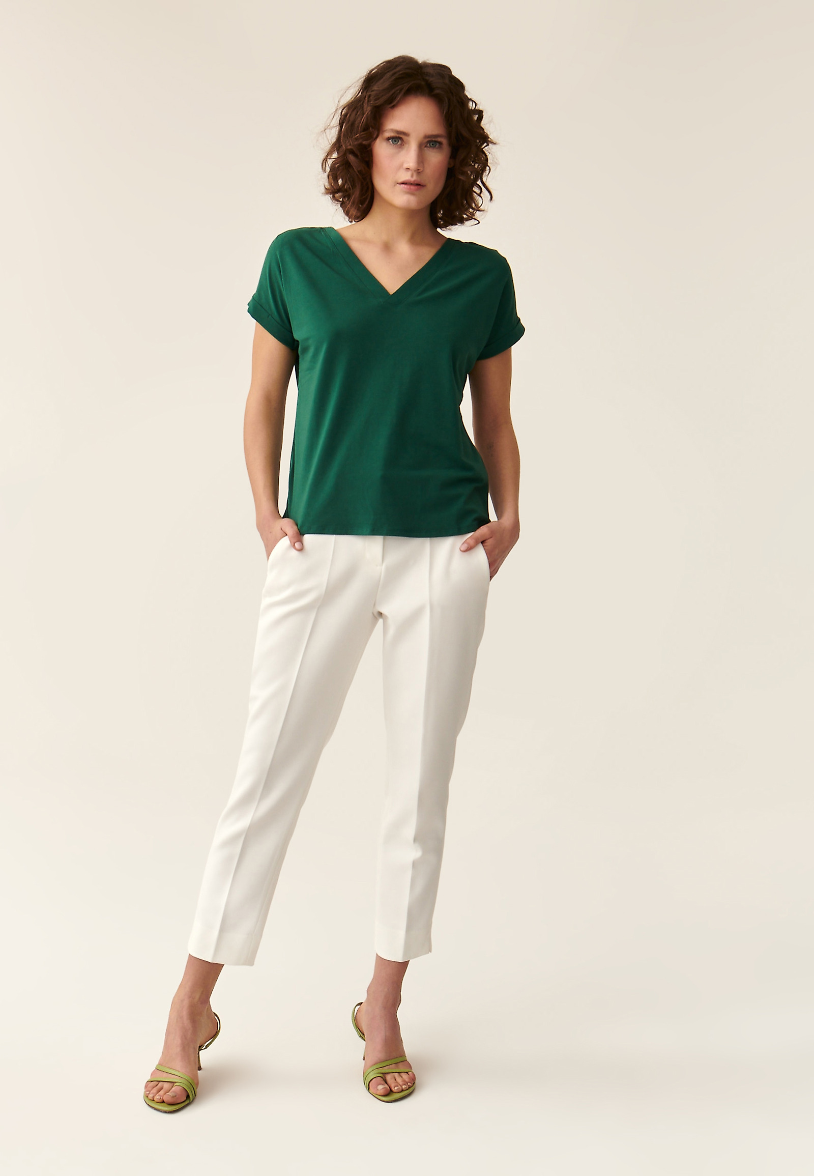 LADIES' SHORT-SLEEVED BLOUSE NUELA LADIES' SHORT-SLEEVED BLOUSE NUELA GREEN 88578