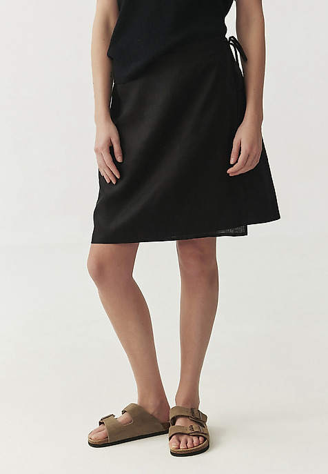 LINEN MINI SKIRT - LIMA BLACK 2