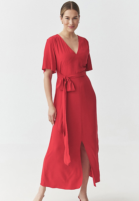 VISCOSE LONG DRESS — MATSEA RED 2