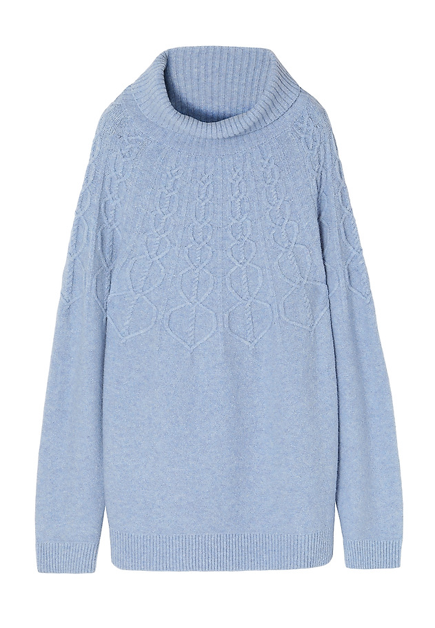 LUŹNY SWETER DAMSKI Z GOLFEM SKANDI LUŹNY SWETER DAMSKI Z GOLFEM SKANDI NIEBIESKI 6