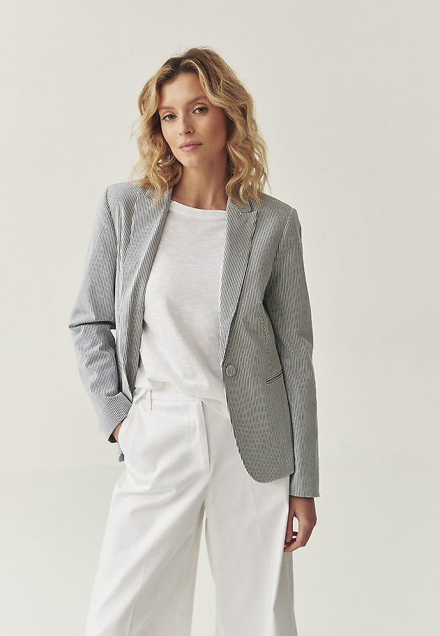 STRIPED COTTON BLAZER - KAREMA STRIPED COTTON BLAZER - KAREMA MULTIKOLOR 2
