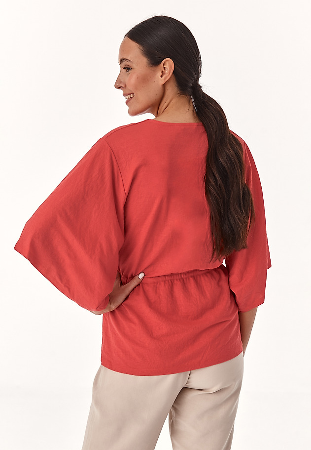 BLUZKA DAMSKA W STYLU KIMONA ATIKI BLUZKA DAMSKA W STYLU KIMONA ATIKI CZERWONY 2