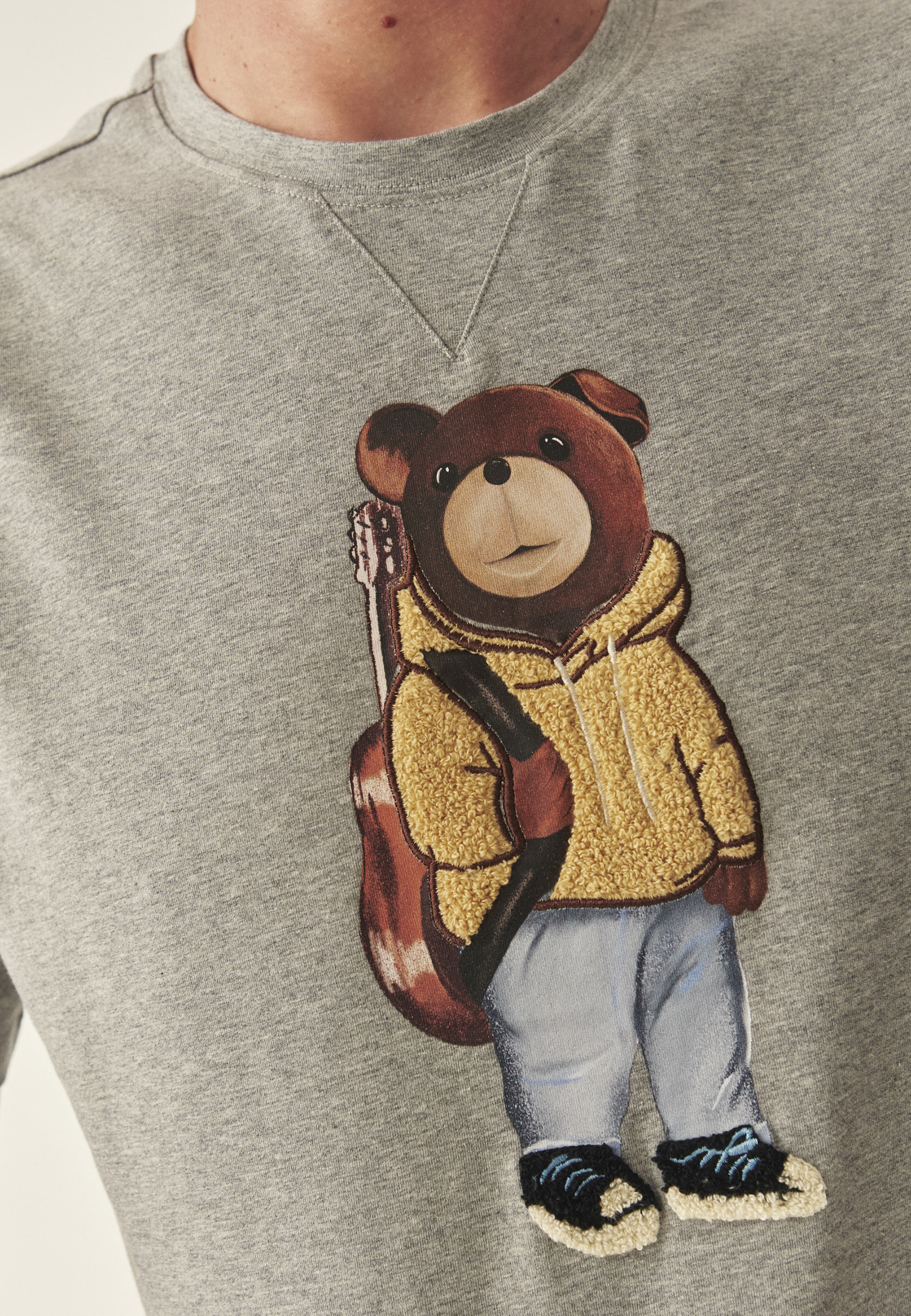 KLASYCZNY T-SHIRT Z BAJKOWYM WZOREM - FRANKO SZARY 2