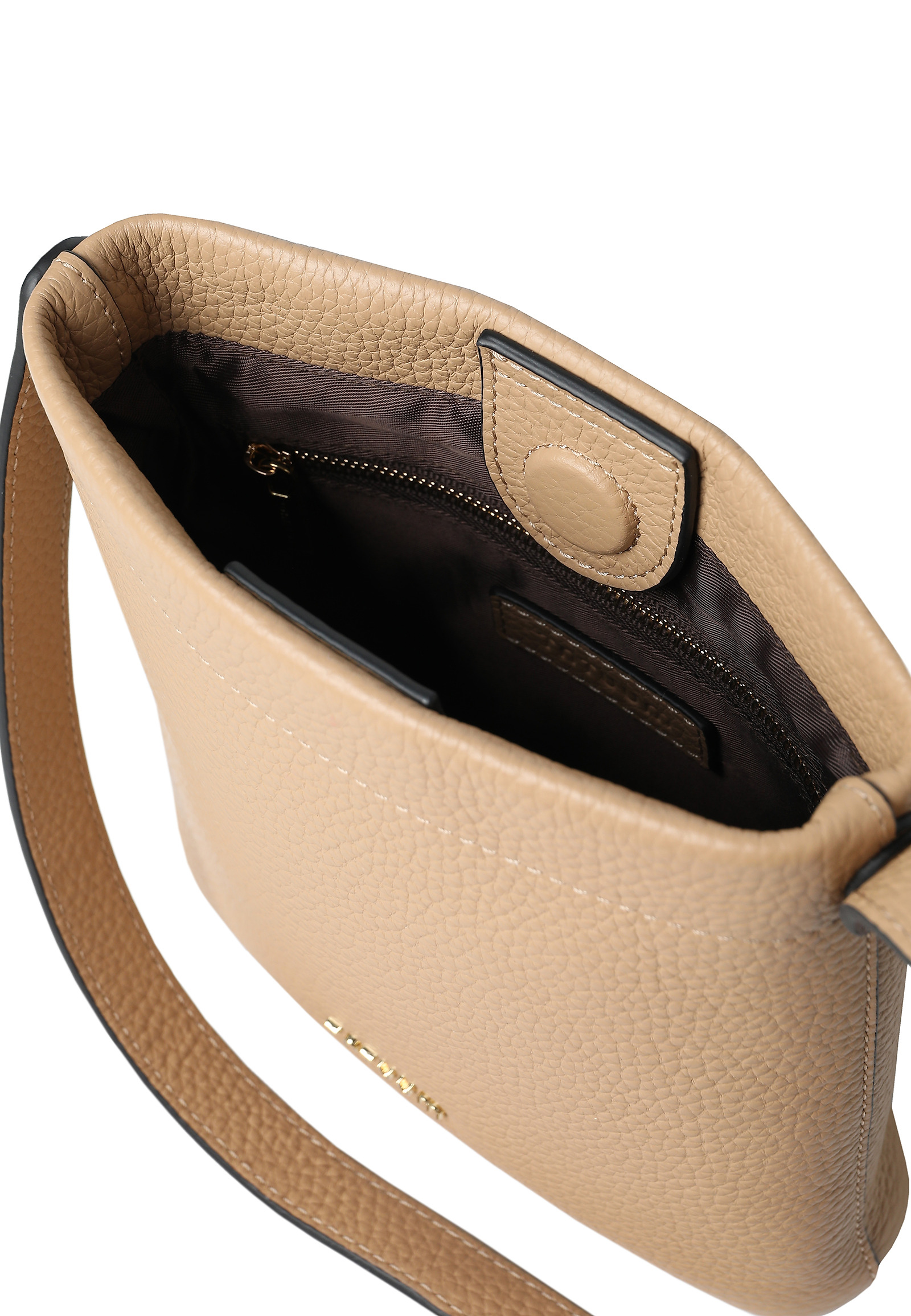 COMPACT LEATHER HANDBAG - ESSENCE COMPACT LEATHER HANDBAG - ESSENCE BEIGE 113473