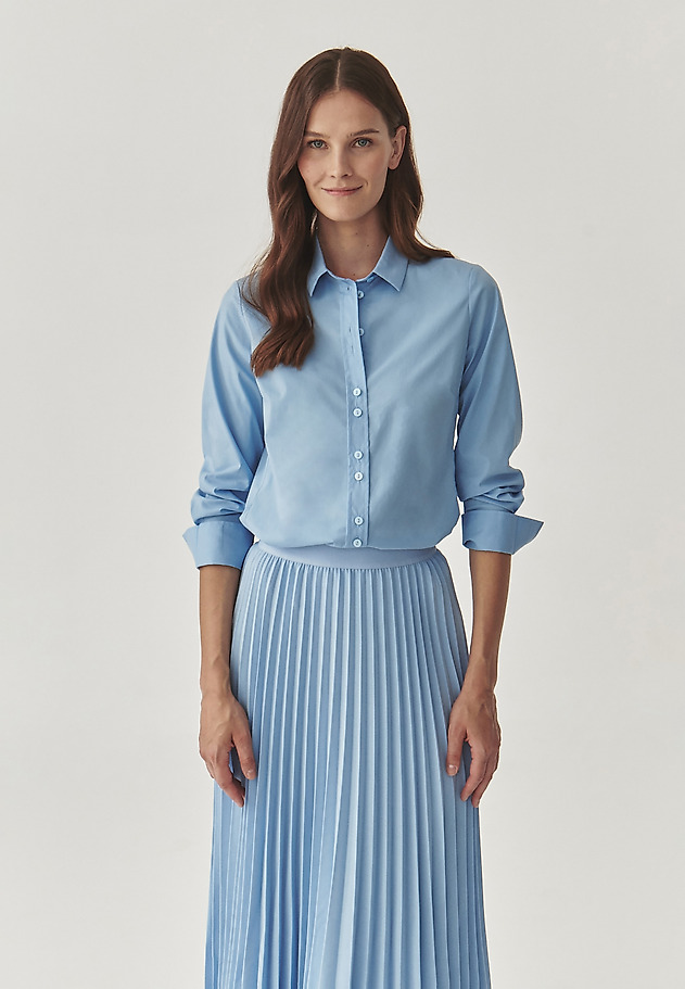 CLASSIC LADIES’ SHIRT WITH LONG SLEEVES AND WIDE CUFFS - ELIKO CLASSIC LADIES’ SHIRT WITH LONG SLEEVES AND WIDE CUFFS - ELIKO NIEBIESKI 3