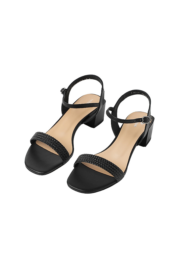 LEATHER BRAIDED SANDALS — GIULIA LEATHER BRAIDED SANDALS — GIULIA CZARNY 3