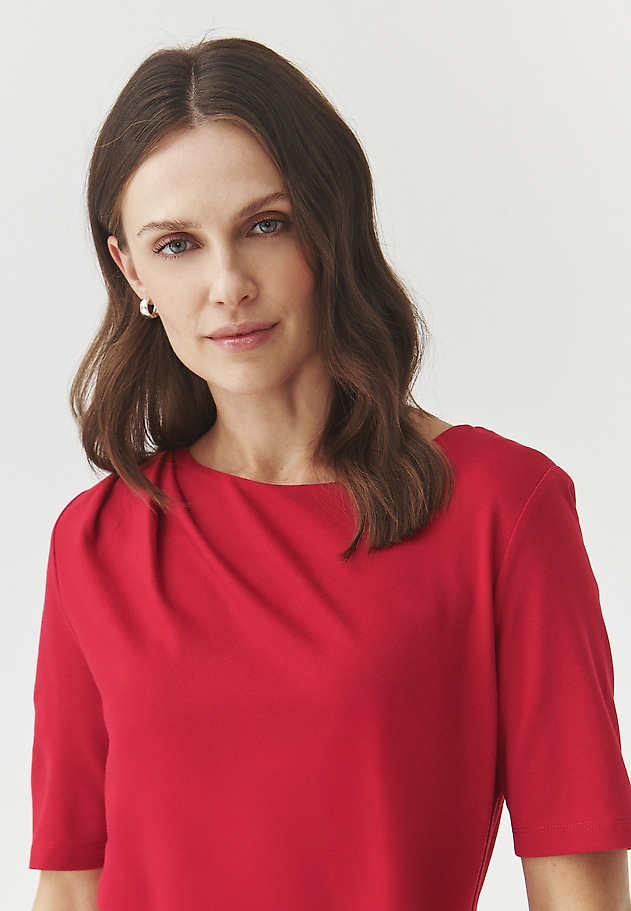 FITTED MIDI DRESS WITH PLEATING — PRIMROSE FITTED MIDI DRESS WITH PLEATING — PRIMROSE CZERWONY 8