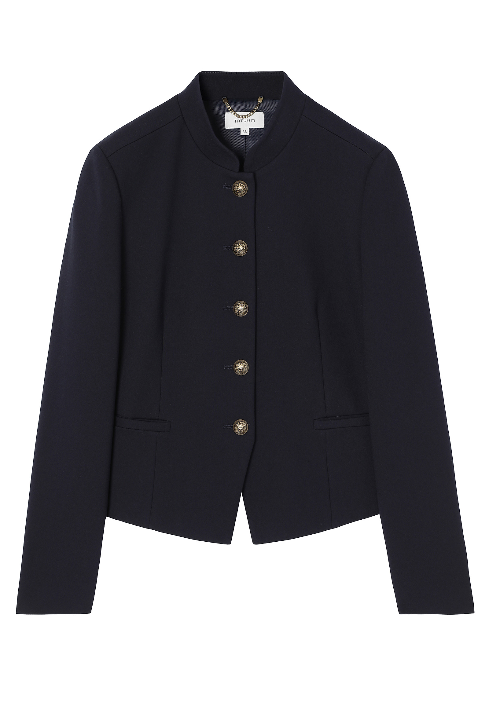 SHORT JACKET WITH STAND-UP COLLAR AND DECORATIVE BUTTONS - MORKA SHORT JACKET WITH STAND-UP COLLAR AND DECORATIVE BUTTONS - MORKA NAVY BLUE 113127