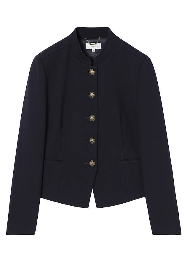 SHORT JACKET WITH STAND-UP COLLAR AND DECORATIVE BUTTONS - MORKA SHORT JACKET WITH STAND-UP COLLAR AND DECORATIVE BUTTONS - MORKA NAVY BLUE 6