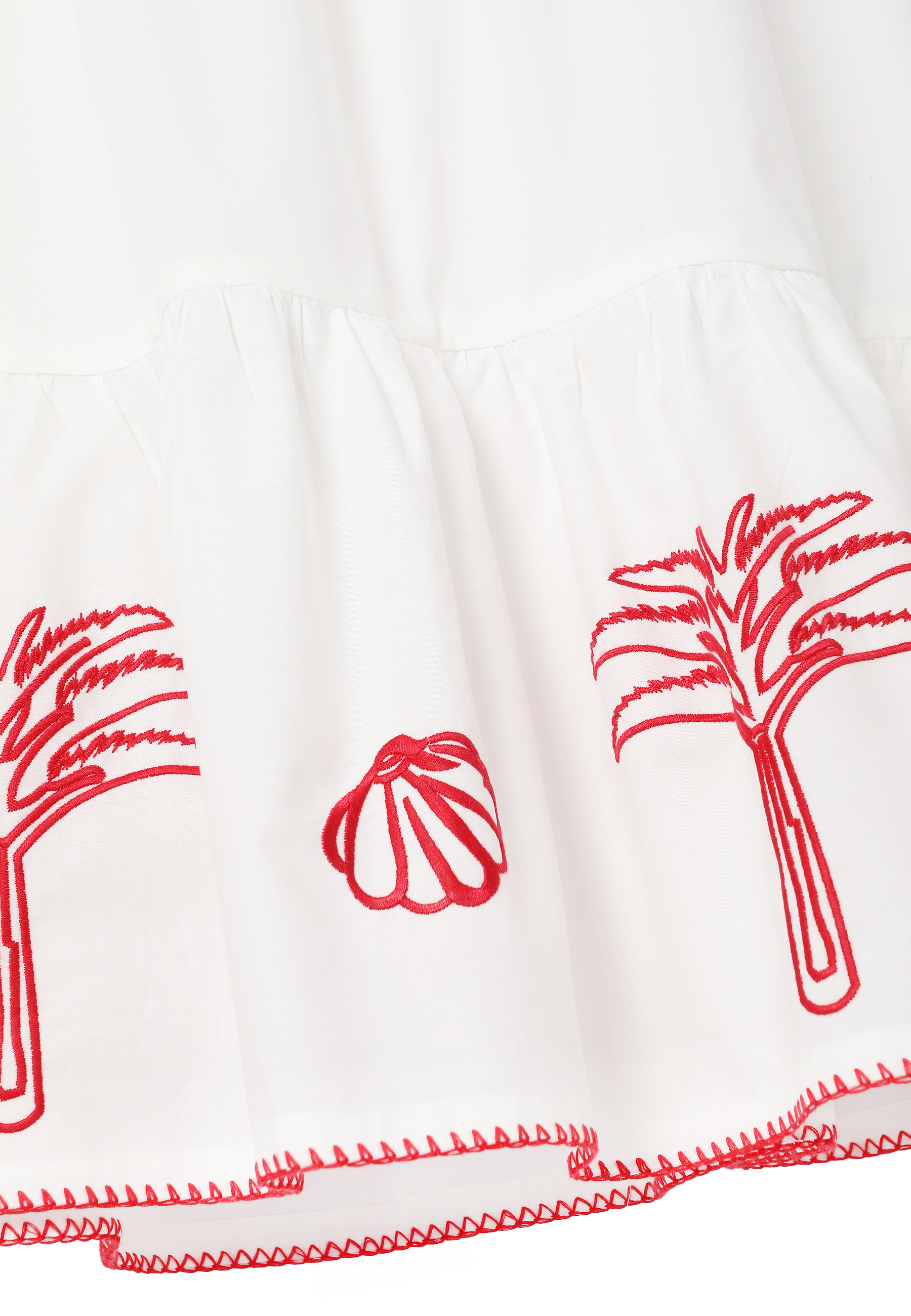 BAWEŁNIANA SPÓDNICA Z HAFTAMI - SISA ECRU 2