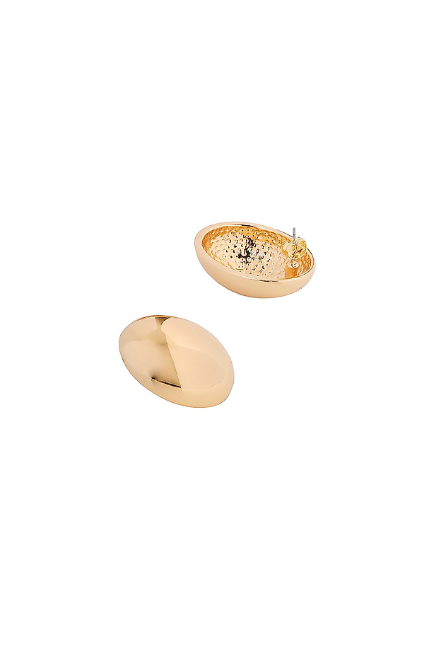 OVAL-SHAPED EARRINGS - NELLY OVAL-SHAPED EARRINGS - NELLY ZŁOTY 3