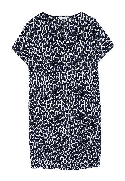 PATTERNED DRESS IN LENZING™ ECOVERO™ VISCOSE - OWERITA BLUE 2