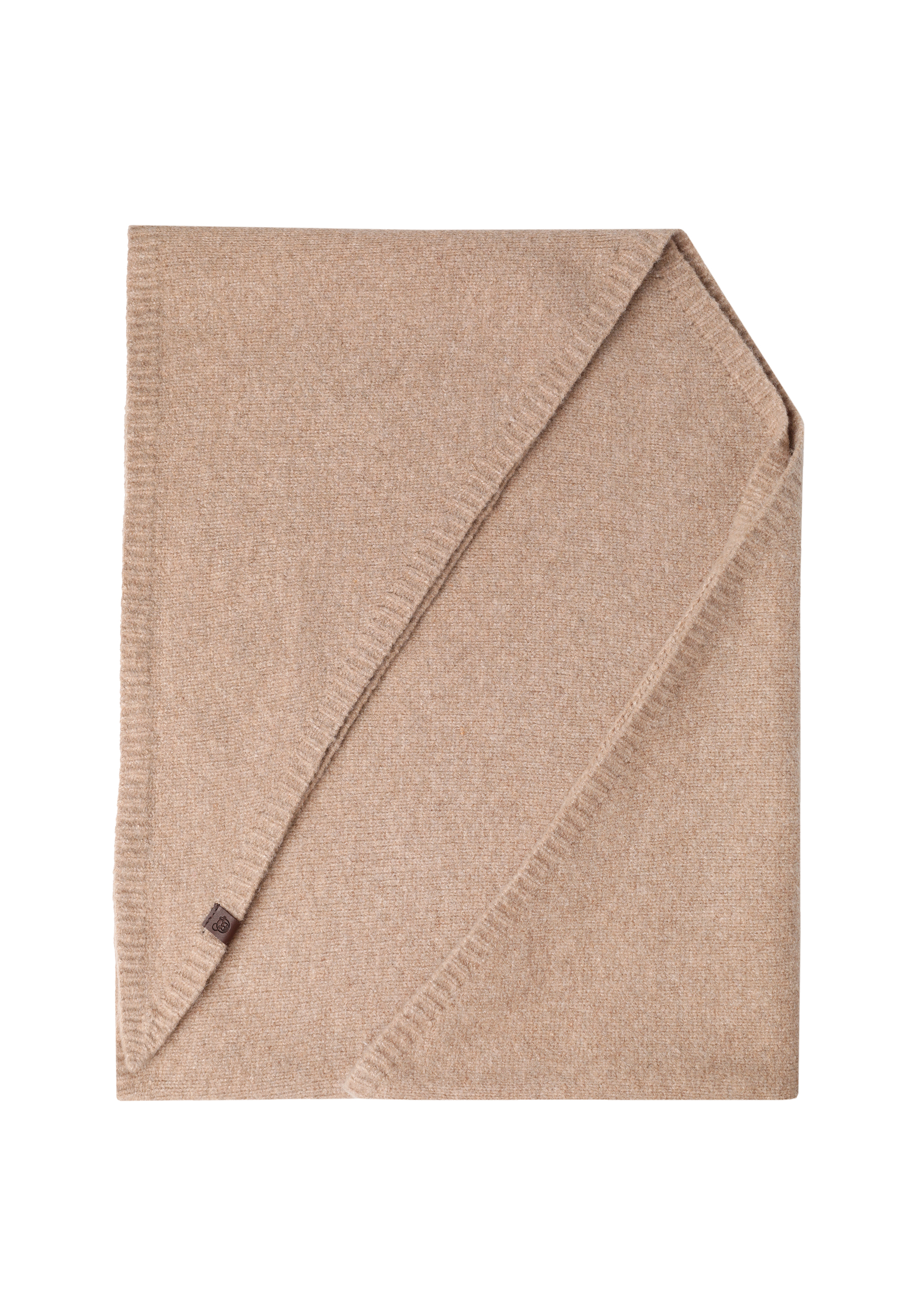 TRÓJKĄTNY SZALIK Z DOMIESZKĄ WEŁNY - SNUGA BEŻOWY 2