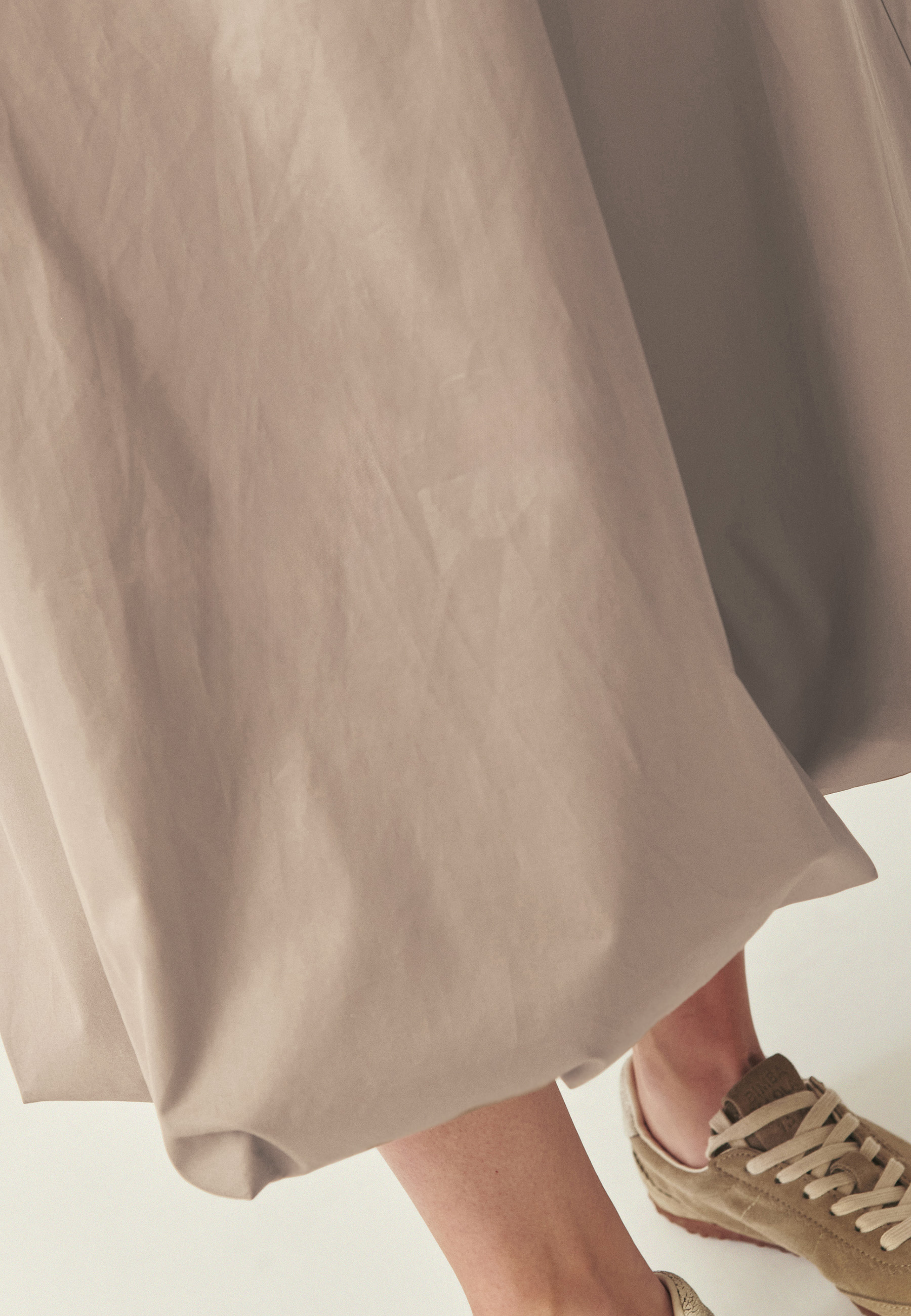 FUSTĂ MIDI DIN BUMBAC - SYGMI 1 BEJ 2