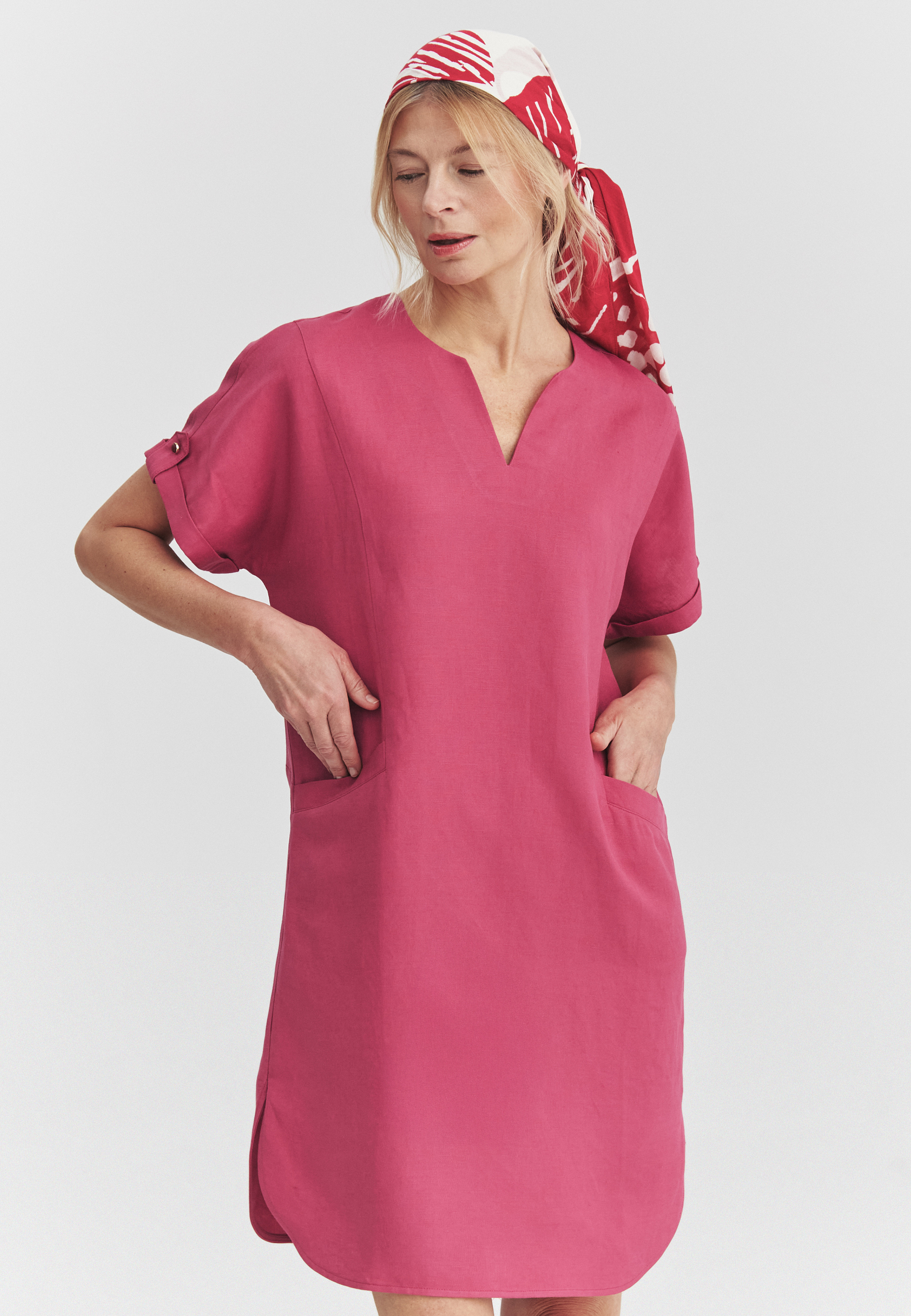 A LOOSE-FIT DRESS WITH LINEN - ANAIS