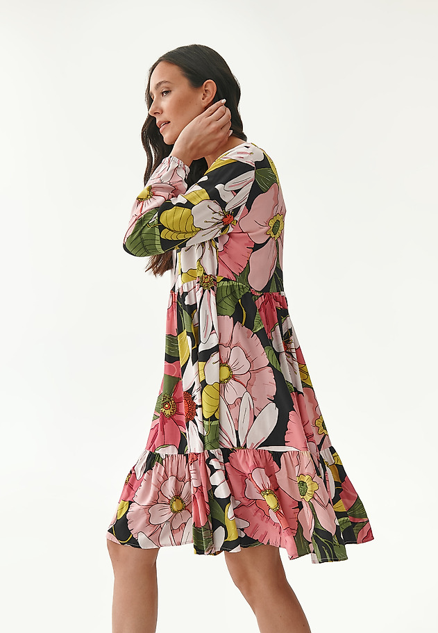 LADIES' RUFFLE FLORAL DRESS MILI LADIES' RUFFLE FLORAL DRESS MILI MULTIKOLOR 1