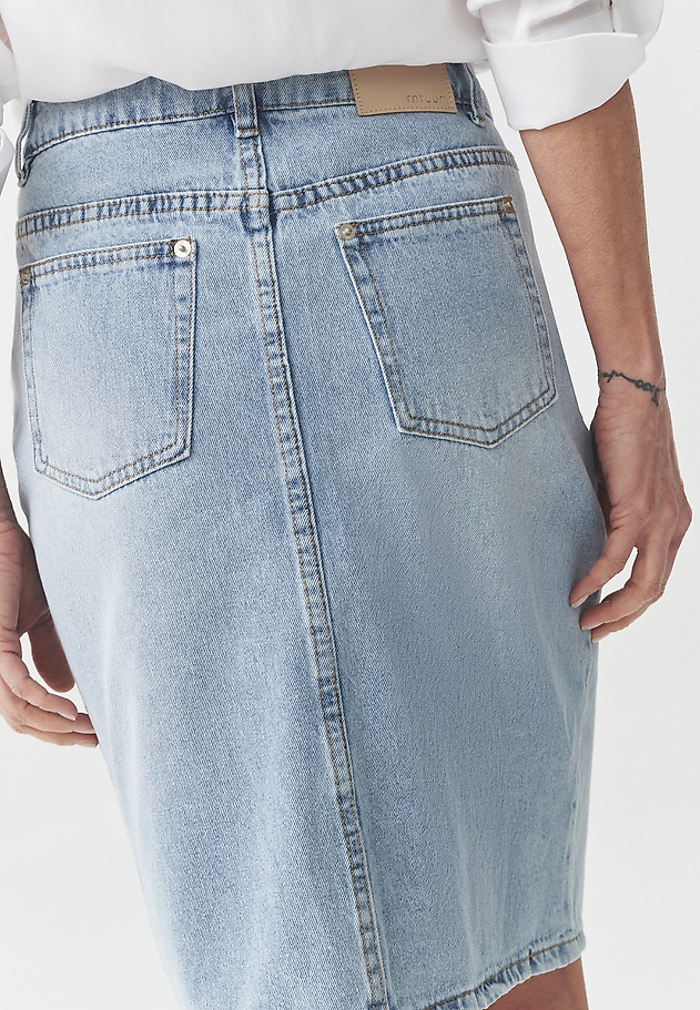 DENIM SKIRT WITH PLEATS — EWI DENIM SKIRT WITH PLEATS — EWI NIEBIESKI 6