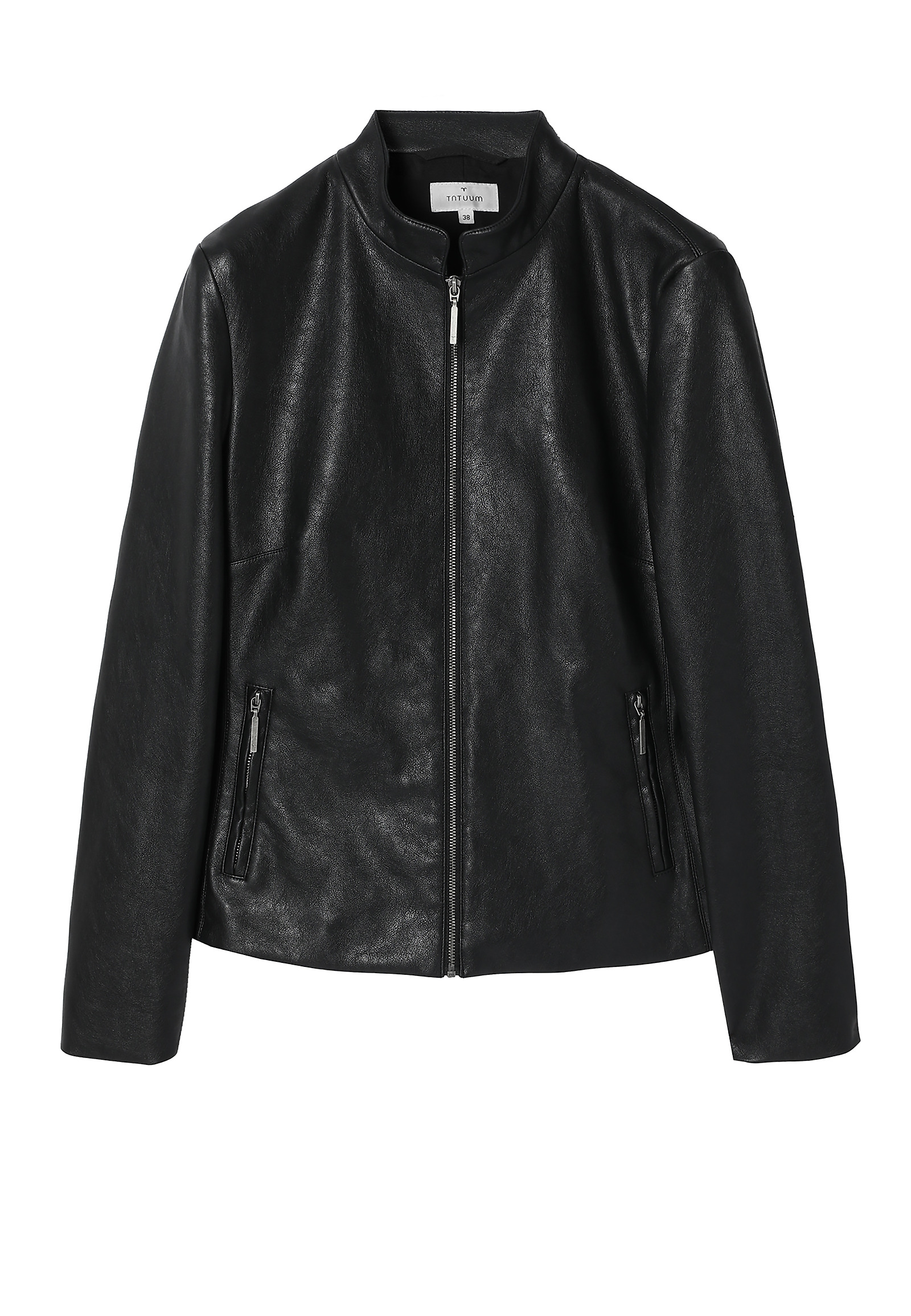 LADIES’ JACKET MADE FROM LEATHER-LOOK FABRIC - BAMI LADIES’ JACKET MADE FROM LEATHER-LOOK FABRIC - BAMI BLACK 117216