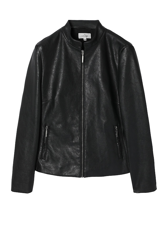 LADIES’ JACKET MADE FROM LEATHER-LOOK FABRIC - BAMI LADIES’ JACKET MADE FROM LEATHER-LOOK FABRIC - BAMI CZARNY 6