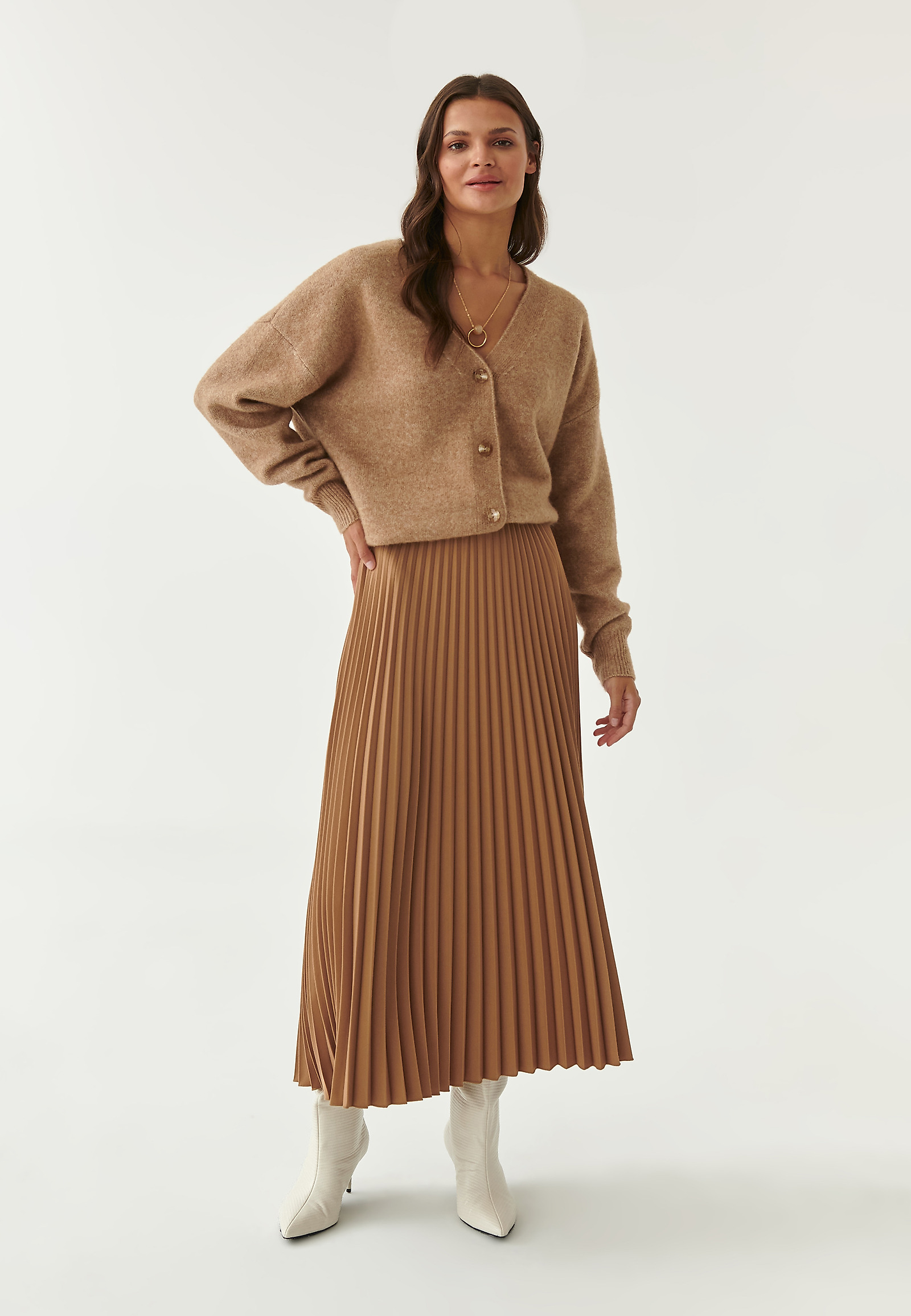 PLISOWANA SPÓDNICA MAXI SEMINA PLISOWANA SPÓDNICA MAXI SEMINA BEŻOWY 81279