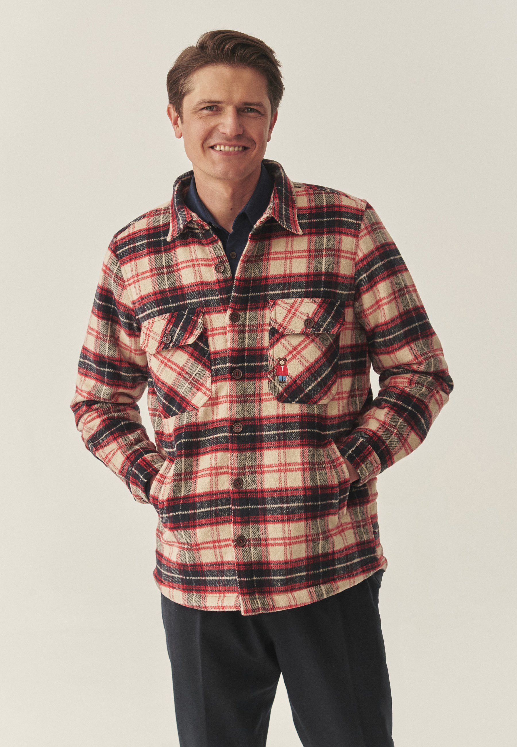 TKANINOWA KURTKA MĘSKA W KRATĘ SHACK CZERWONY 2