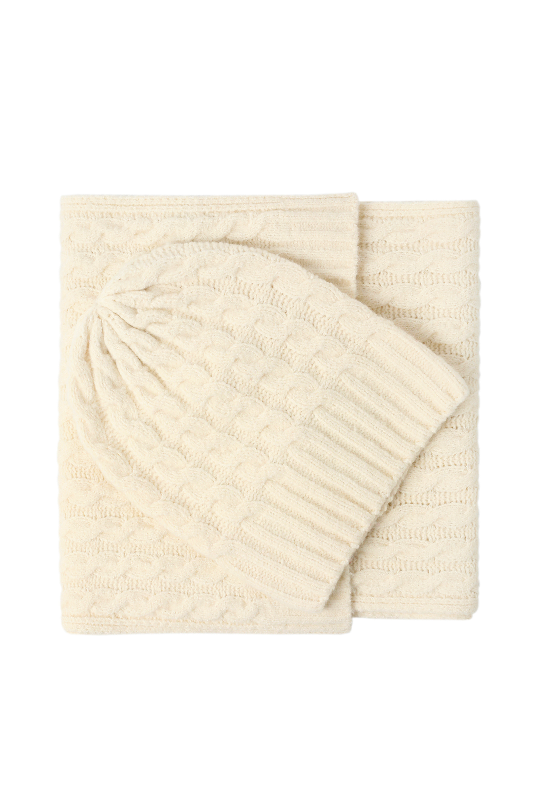 CZAPKA Z DOMIESZKĄ WEŁNY - VOLISA ECRU 2