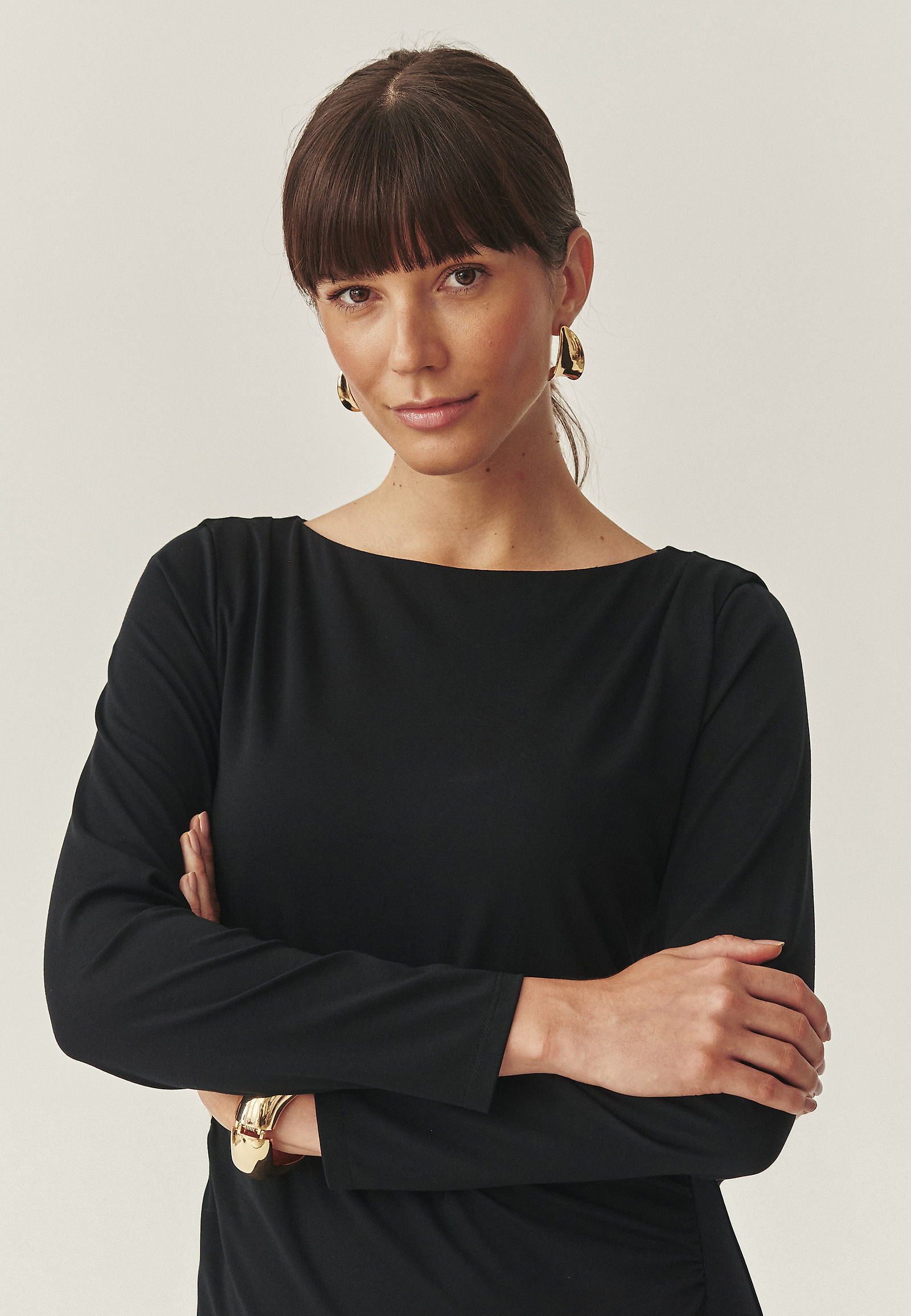 DOPASOWANA SUKIENKA Z MARSZCZENIEM - GARANA DOPASOWANA SUKIENKA Z MARSZCZENIEM - GARANA CZARNY 115499