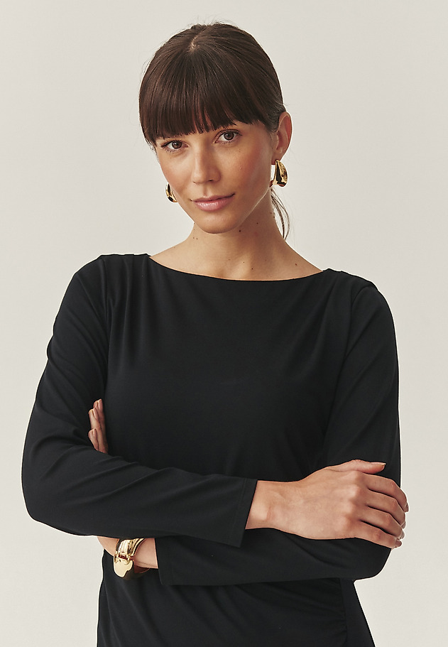 DOPASOWANA SUKIENKA Z MARSZCZENIEM - GARANA DOPASOWANA SUKIENKA Z MARSZCZENIEM - GARANA CZARNY 4