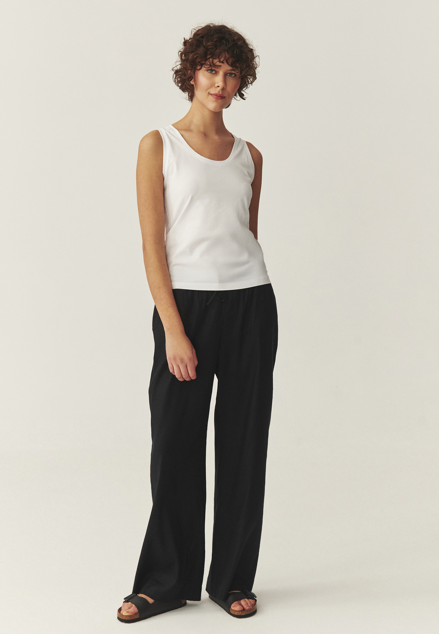 BLUZĂ DIN BUMBAC, FĂRĂ MÂNECI - ROFA ALB 2