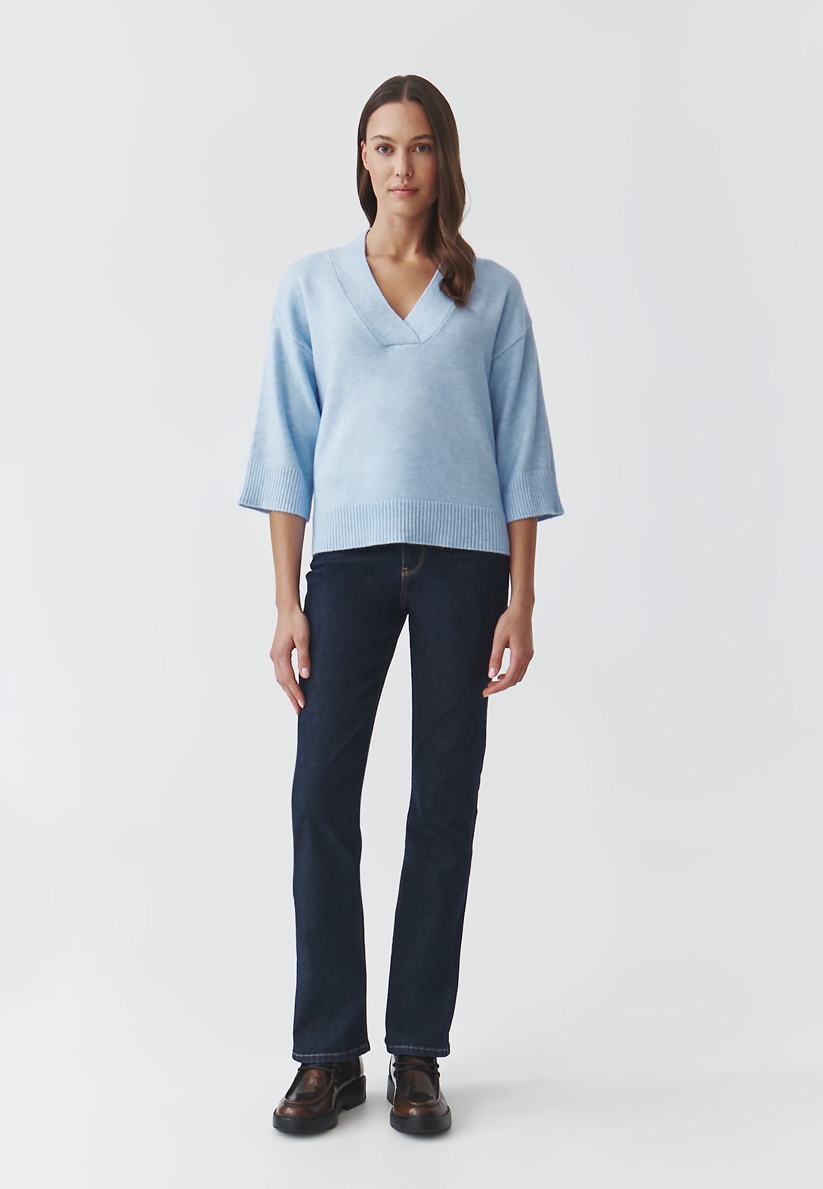 TIMELESS LADIES' JUMPER WITH WIDE SLEEVES — MIU TIMELESS LADIES' JUMPER WITH WIDE SLEEVES — MIU BLUE 105086