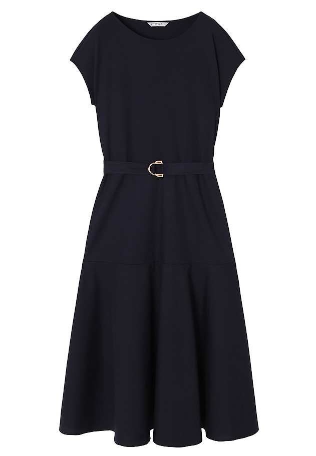 NAVY BLUE MIDI DRESS WITH VISCOSE - AKOR 1 color NAVY BLUE NAVY BLUE MIDI DRESS WITH VISCOSE - AKOR 1 color NAVY BLUE