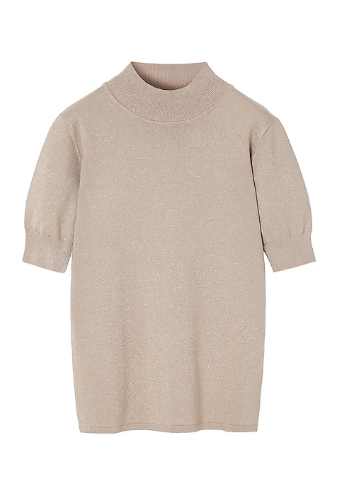 LADIES' JUMPER WITH TURTLENECK AND SHINY YARN — LU 3 YELLOW 2