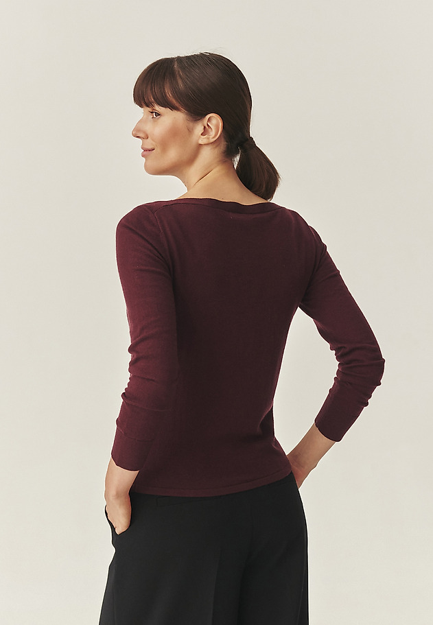 CLASSIC SWEATER WITH WOOL BLEND - MOSS CLASSIC SWEATER WITH WOOL BLEND - MOSS RED 2