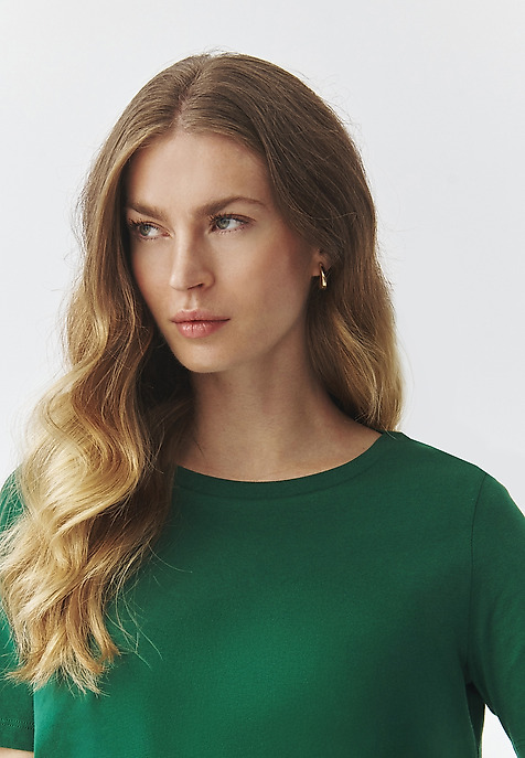 LADIES' SHORT SLEEVED BOXY T-SHIRT — DELOR GREEN 2