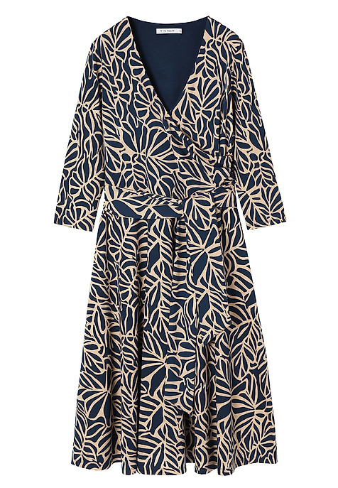 LADIES’ PATTERNED DRESS WITH A V-SHAPED NECKLINE - IGA 1 MULTICOLOR 2