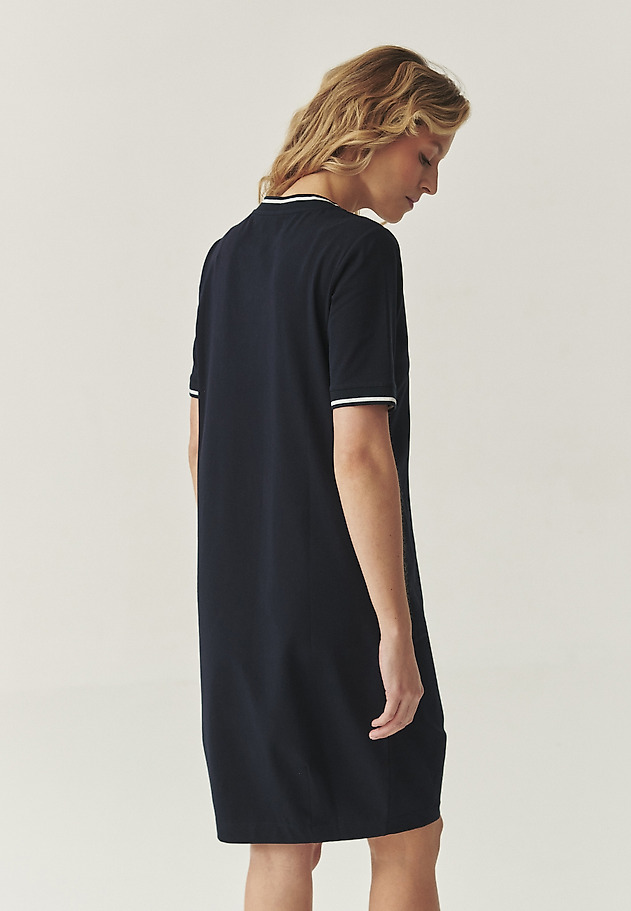 COTTON DRESS WITH A ‘BARREL’ CUT - RALIJA COTTON DRESS WITH A ‘BARREL’ CUT - RALIJA GRANATOWY 2