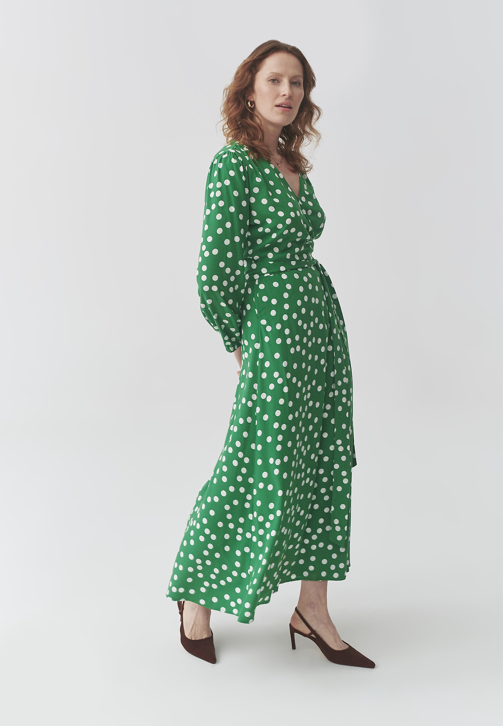 ROCHIE MAXI DIN VISCOZĂ, CU BULINE — SIA ROCHIE MAXI DIN VISCOZĂ, CU BULINE — SIA MULTICOLOR 106949